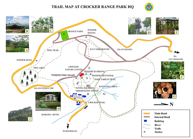 Crocker Range National Park, Trail map