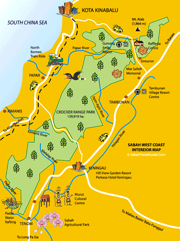 Crocker Range National Park map