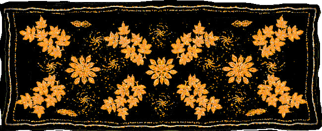 Foulard d'exposition avec broderies fil metallique