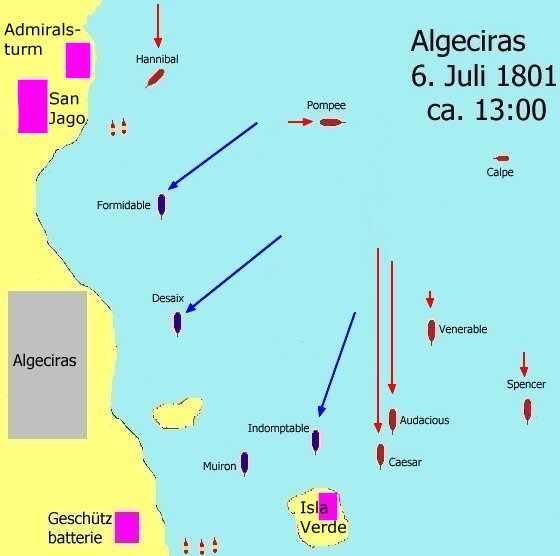 Zweite Phase des englischen Angriffs in der Bucht von Algeciras