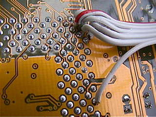 Close up of solder points