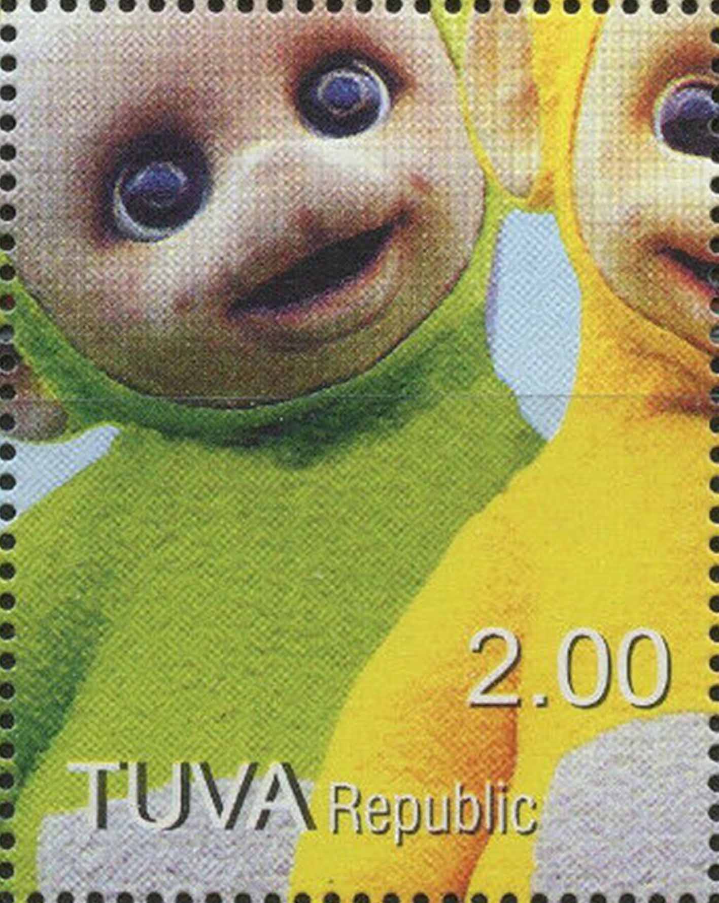 Teletubbies, an issue that saw English dealer Clive Feigenbaum 
convicted and fined in April 2001.

Click this stamp to see the full set.