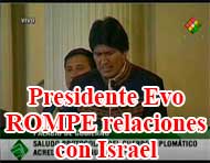 Bolivia rompe relaciones con Israel