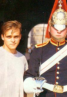 Les Hill Standing with the guard at Buckingham Palace