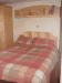 double bedroom in holiday caravan
