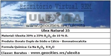 ::..  Ulexita Natural de 35% B2O3  ..::
