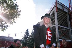 Silver Stampeder in an artsy shot in front of McMahon