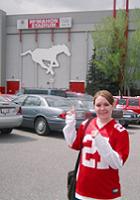 Jen outside of McMahon Stadium