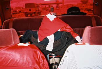 A mess in the back seat...