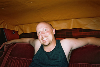 Trevor rests under a saggy roof