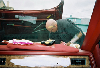 Trying to remove the old battery...