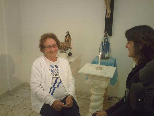 A rep�rter fala sobre os aspecto saud�vel da M�e de Santo