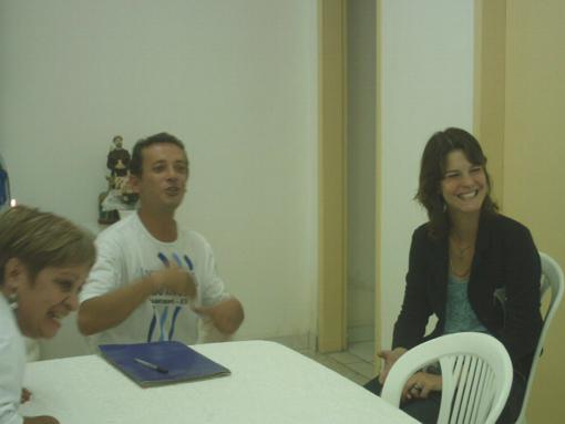 Momento descontra�do durante a entrevista
