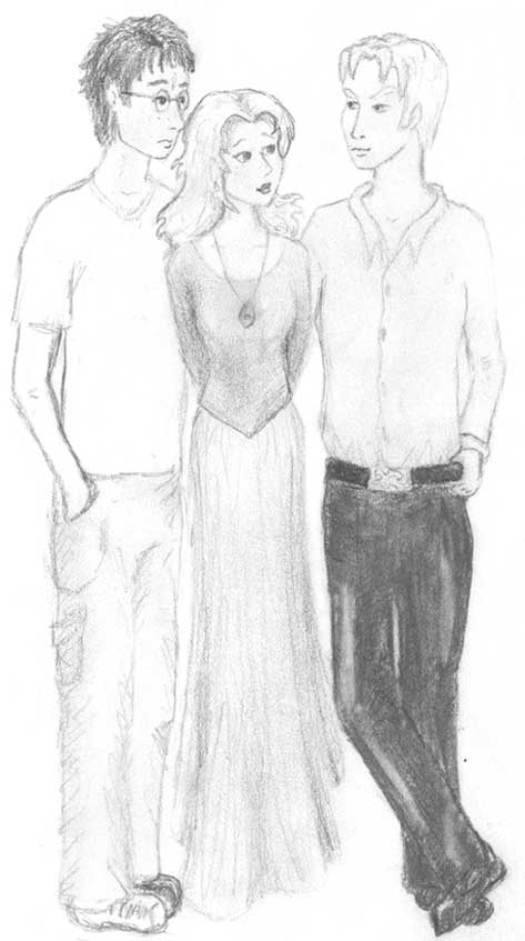 Harry, Hermione, Draco--all age 16.
