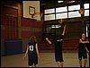 Holger Leweke, Frank Stier, Jan Kunze unter dem Korb