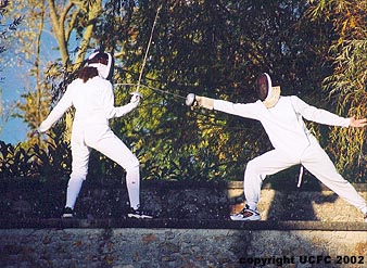 Vanessa and Daniel fencing in France
