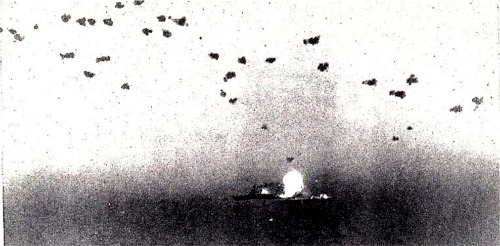 ship being bombed