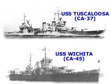 USS Tuscaloosa (CA-37) & USS Wichita (CA-45)