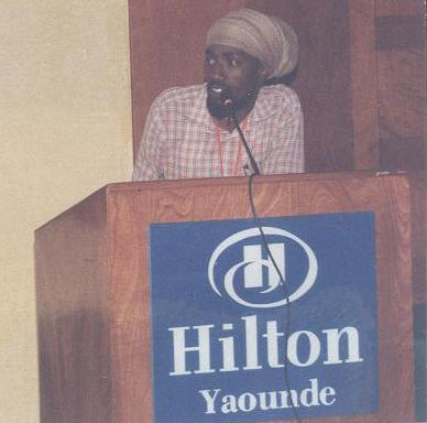 Mejah giving a presentation at the workshop