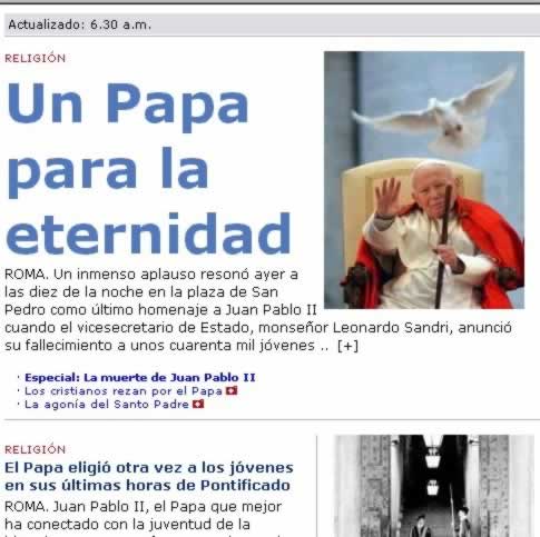 John Travolta,Nicholas Cage,Contracara,cirugias esteticas,rostro,lipoaspiraciones,medicina,cirujanos,operaciones,Maria Reich,Nazca,lineas,calendario astronomico,Peru,dibujos,astronomia,geometria,Bernd Teichert,mapas,Ana Mar&iacute;a Cogorno,ovnis,misterios,Cristobal Colon,Hernando,Diego,catedral Sevillana,Cartuja Pickman,Jos&eacute; Antonio Lorente,Granada,ADN;restos,Marcial Castro,antropologia,Republica Dominicana,www.egipto.com,Egipto,Keops,piramides,descubrimientos,Aton,Ankh,tumbas,sarcofacos,momias,embalsamamientos,Kefren,camaras secretas,Nefertiti,Amenofis,Nilo,inundaciones,Blade Runner,Ridley Scott, Richard Dawkins,Steven Pinker,Harrison Ford,Stephen Minger,Stanley Kubrick,Daryl Hanna,replicantes,androides,ciencia ficcion,Contactos,SHGb02+14a,proyecto SETI,Search for Extra Terrestial Intelligence,SETI@home,Robert Zemeckis,Jodie Foster,Dan Wertheimer,New Scientist,Arecibo,Puerto Rico,civilizaciones extraterrestres,Ma libert&eacute; de penser,Florent Pagny,Argentina,France,Patagonia,Argentine,Azucena Caama&ntilde;o,Savoir aimer,artistes,musique,musica,CD,cantores,ventas,compras,ranking,Paparazzi,Isabel Sartorius,Borbon,Ortiz Pati&ntilde;o,Vallejo Najera,Entrecanales,Mora Figueroa,Antonio Montero,Sainz Vicu&ntilde;a,Espa&ntilde;a,jet set,Mallorca,Ibiza,John Fitzgerald Kennedy,Lee Harvey Oswald,Vitaliy Fadeyev,Lawrence Berkeley,Carl Haber,Fidel Castro,Lyndon B. Johnson,Jackie,Onassis,Irma Roy,Carolina Papaleo,Osvaldo,diputada nacional,Congreso,Argentina,Raul Granillo Ocampo,politica,justicialismo,peronismo,cine,television,La Horqueta,San Isidro,que se vayan todos,diciembre 2001,2002,2003,2004,maria julia alsogaray,alvaros,,Roberto Mart&iacute;nez Medina,Maria Julia Alsogaray,Ra&uacute;l Granillo Ocampo,Jorge Rodr&iacute;guez,V&iacute;ctor Alderete,Claudia Bello,Angel Massa,Alfredo Yabran,Mario Pontaquarto,Nestor Carlos Kirchner,Cristina Elizabeth Fernandez,corrupcion,senado,general rodriguez,anibal,fernandez,alberto,fernando de la rua,ines pertine,eduardo duhalde,hilda chiche gonzalez,2000,2001,2002,2003,2004,Museos,www.louvre.fr,Leonardo Da Vinci,Gioconda,Mona Lisa,Italia,Francia,France,inventos,Italy,renacimiento,historia,cuadros,links,images,postcards,photos,fotos,imagenes,postales,pictures,historia,arqueologia,descubrimientos,culturales,agenda,infodiario,diario accion,buenos aires,argentina,Diario Accion de General Rodriguez, politica, actualidad, noticias e informacion, personalidades e instituciones, policiales, galerias de fotos; historia de General Rodriguez, sus origenes, edificios, estancias, habitos y costumbres, anecdotas, comercios e industrias, los fundadores, antiguas instituciones, fotos e imagenes; suplementos especiales: la crisis politica, economica y social de la Argentina, los acontecimientos de Diciembre de 2001, articulos y entrevistas; Emigracion: toda la informacion destinada a aquellos que desean emigrar, radicarse o estudiar en el exterior, visas, pasaportes, consejos, guias, informacion util, links; Trueque: novedades e informacion, links, estructura del trueque; el casamiento de Maxima Zorreguieta y el principe Guillermo Alejandro de Holanda; Guerra de Afganistan: galeria de imagenes e informacion sobre la primera guerra del siglo XXI; la guerra de Irak, Bagdad, Georges W. Bush, Saddam Husseim, el atentado a las torres Gemelas de Nueva York, las twin towers, el 11-s, y descripcion del hecho que conmovio al mundo; Empleo: consultoras, clasificados, agencias de empleo, consejos e informacion util, curriculum vitae, como confeccionarlos, noticias de actualidad; 
Los numeros de la crisis: Las consecuencias de la crisis politica, economica y social; estadisticas, pobreza, desnutricion, salud y asistencia; noticias regionales y provinciales, columnas y editoriales; informacion para negocios: pymes, links, empresas y negocios; Agenda Cultural con toda la informacion de cursos, universidades, talleres, escuelas y oportunidades, exposiciones de arte de la region; buscadores en Internet, Enlaces: links a los mejores sitios de educacion, cultura, arte, biografias, politica, interes general, web, Links del Diario Accion: RMS Titanic, su historia, su tragico viaje inaugural; historias, testimonios, documentos y articulos sobre el naufragio; links y sitios sobre el tema; la pelicula de Cameron, fotos e imagenes; suplementos especiales, Historia Argentina y de General Rodriguez, la llegada de la democracia en General Rodriguez, la asuncion de Juan Lumbreras como intendente en 1983, galeria de imagenes, sus palabras y los actos, su gabinete, festejos de la comunidad. Fundacion del pueblo de General Rodriguez, sus instituciones y personalidades relevantes, arquitectura y edificios, comercios e industrias, sus comienzos, estancias, inmigraciones italianas, espa&ntilde;olas, vascas e irlandesas, anecdotas y efemerides, sus hombres ilustres, el Hospital Vicente Lopez y Planes, su fundacion por las Damas de Beneficencia, el hundimiento del crucero General Belgrano, testimonios de ex combatientes y tripulantes, su comandante Hector Elias Bonzo, fotos e imagenes, recuerdos y homenajes, historia de la familia Bonzo de General Rodriguez, entrevistas y articulos periodisticos. La guerra de Malvinas en el Atlantico Sur, el conflicto belico con Gran Breta&ntilde;a de 1982, politicos relevantes, Benjamin Paez y Trueba, fotos antiguas de familias fundadoras, galerias de imagenes de pobladores, recorrida virtual por el antiguo General Rodriguez, el paso de la Infanta en 1910, historia de La Serenisima, la familia Mastellone, La Choza, Bernardo de Irigoyen, peronismo y radicalismo y muchisimo mas