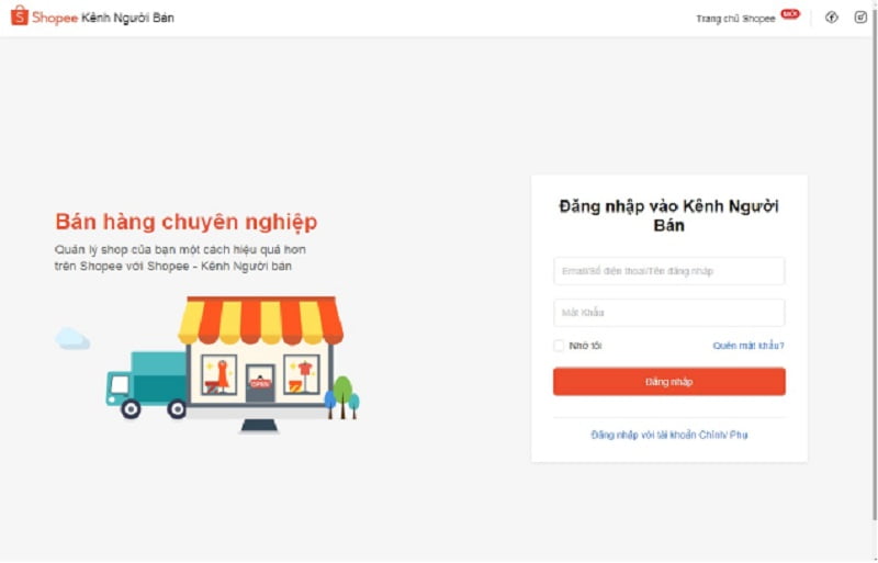 tạo gian hàng Shopee