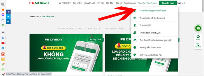 tra cứu vay trả góp fe