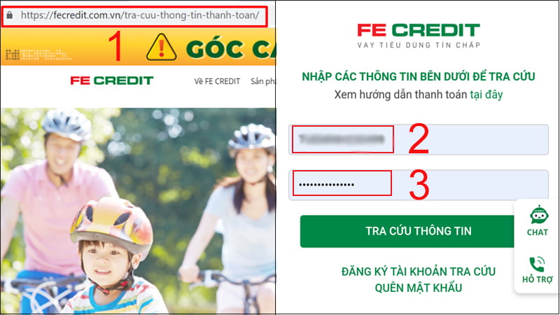tra cứu vay trả góp fe