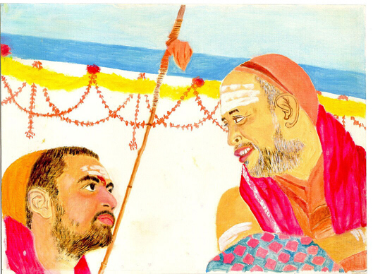 The oil painting of Bala Periyava