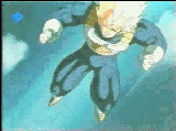 Vegeta ataca a Cell.