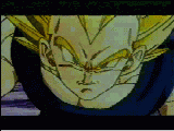Vegeta ataca a Janemba con un Final Flash.