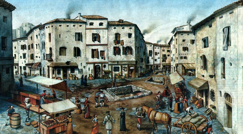 Barcelona, el barri de La Ribera cap al 1700