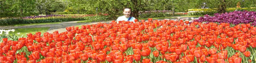 Ana with tulips in Holand