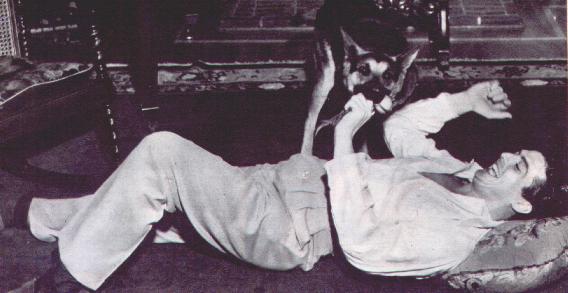 Vic playing with his dog