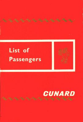 Queen Mary Passenger List