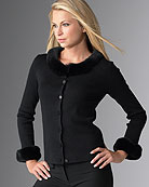 Fur-Trim Cardigan 