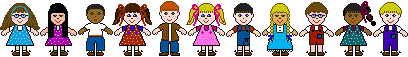 Multicultural children holding hands