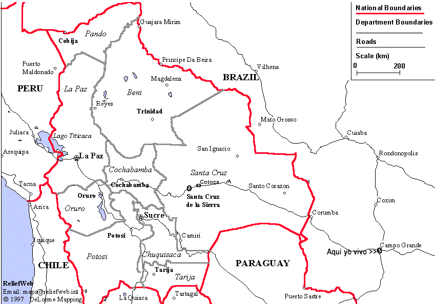 Mapa de Bolivia