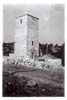 Torre del reloj de la plaza de Virtus durante su construcci&oacute;n - a&ntilde;o 19534.  Foto enviada por Gaspar Pe&ntilde;a