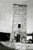 Torre del reloj de la plaza de Virtus durante su construcci&oacute;n - a&ntilde;o 19534.  Foto enviada por Gaspar Pe&ntilde;a