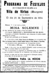 Programa de festejo con motivo de la inauguraci&oacute;n del reloj - a&ntilde;o 1954. Foto enviada por Gaspar Pe&ntilde;a
