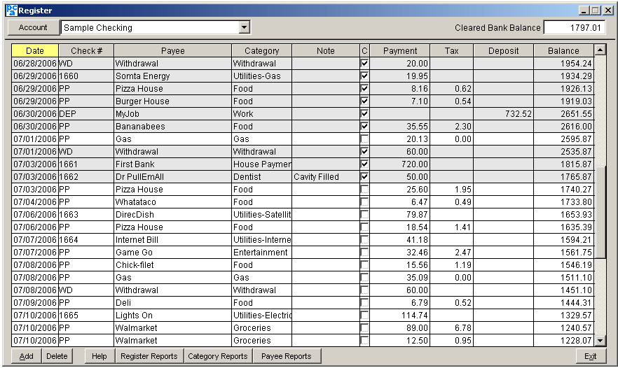 personal checkbook advantage