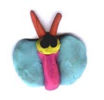 borboleta azul e rosa