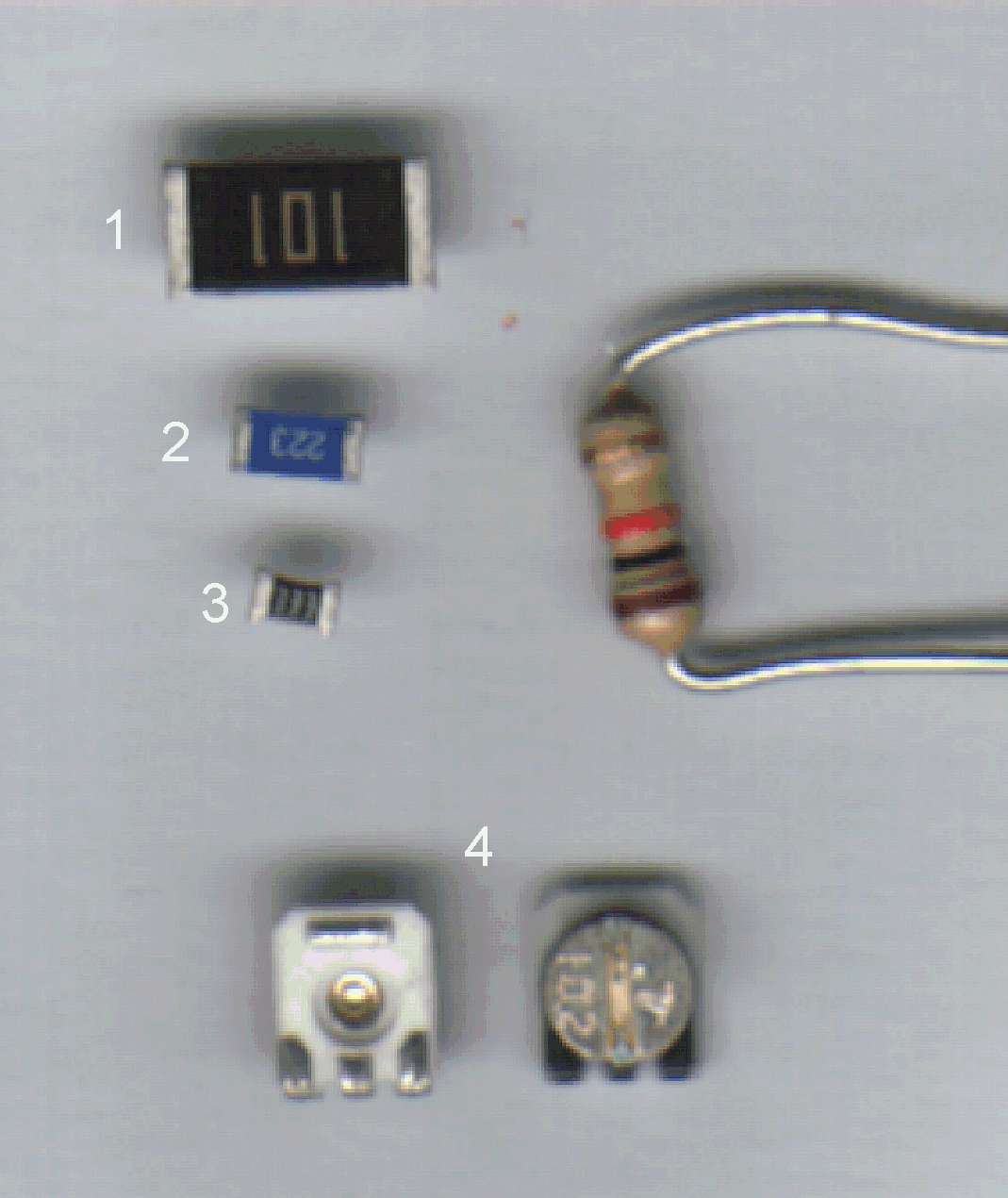 Identification pictures for Surface Mount Devices (SMD)