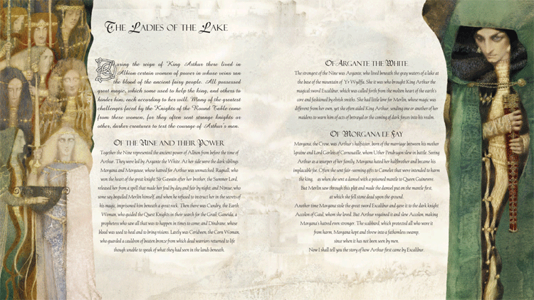 A page from the book 'Arthur of Albion', by John Matthews and Pavel Tatarnikov.