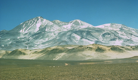 Ojos del Salado, fronteira Chile - Argentina