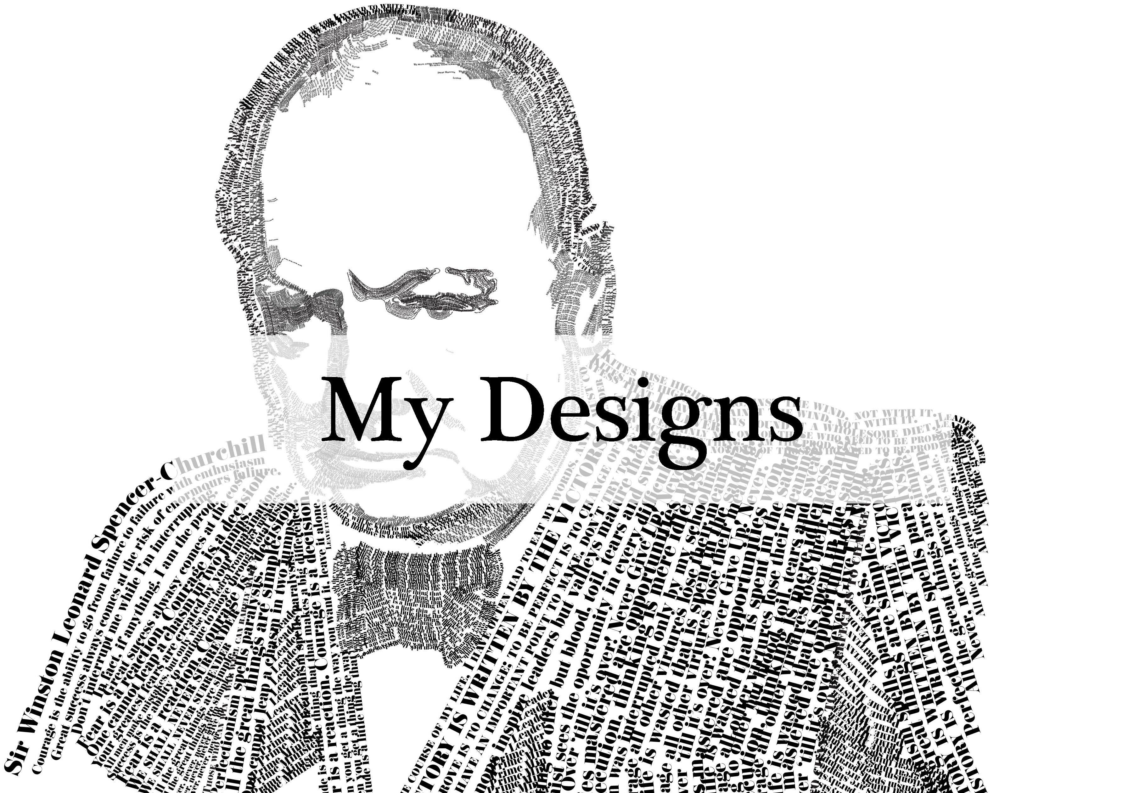 churchill made of text