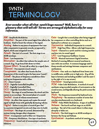 Synth Newsletter Page 3: Synth Terminology
