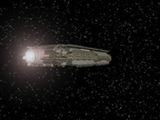 spaceship with thrusters flaring thumbnail image