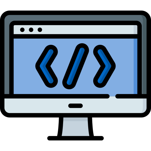 Computer Monitor with Coding Brackets