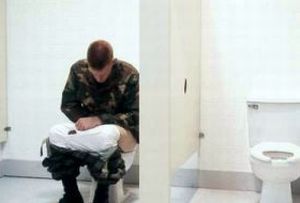 Military Men Using Communal Toilets Military Men Using Communal Toilets